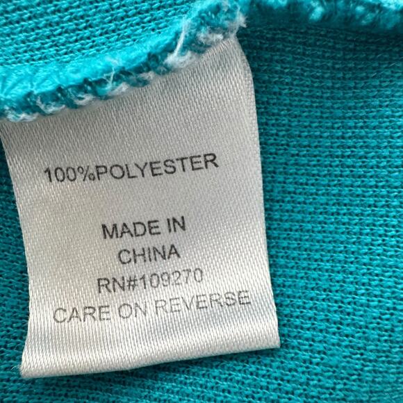 The Black Dog Teal Blue Full Zip Pique Hoodie Size Small - Picture 9 of 9